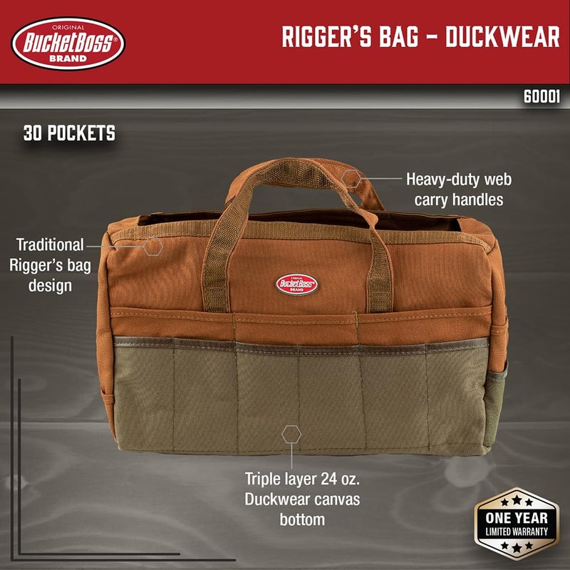 Bucket Boss - Riggerâ€™s Bag - Duckwear, Tool Bags - Original Series (60001), Brown - Image 2